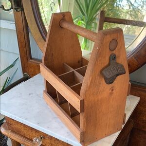 Dad Gift! Wooden Beer Caddy with Handle